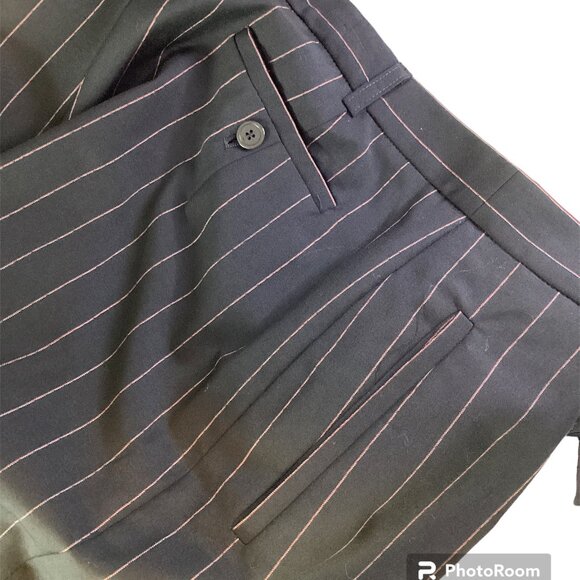 VINTAGE Jobis 2-piece Pinstriped Navy/Pink Pant Suit - Size EU38 - Picture 11 of 16